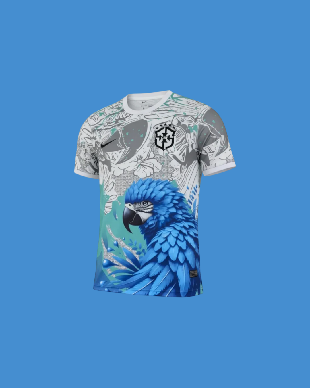 Brésil Maillot Concept “Perroquet Bleu” 2025/26  Blanc, Bleu